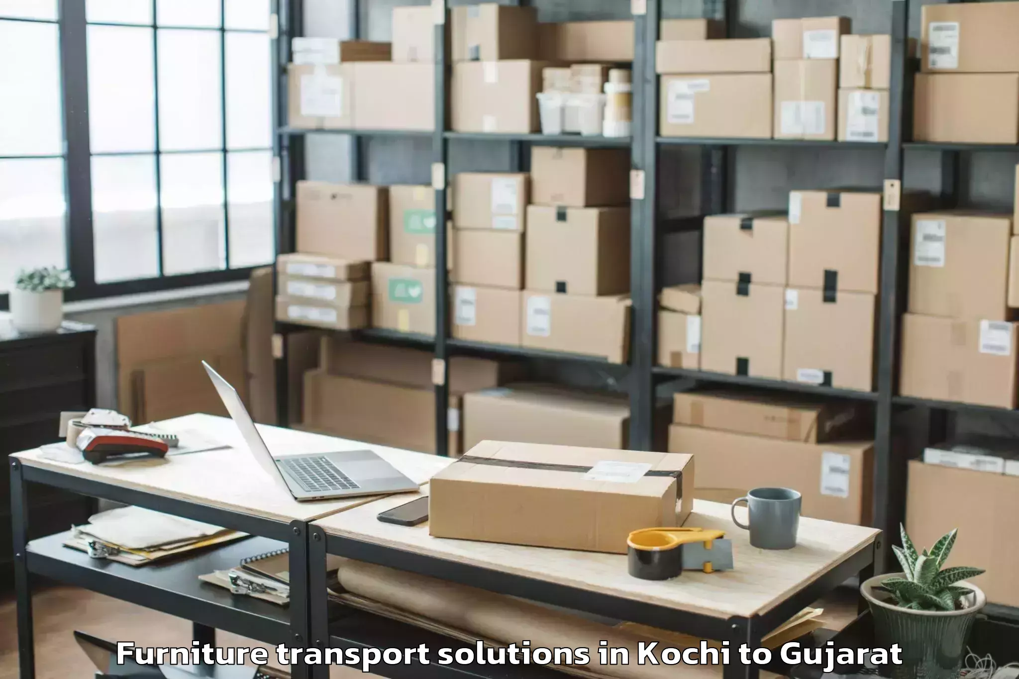 Book Kochi to Thasra Furniture Transport Solutions